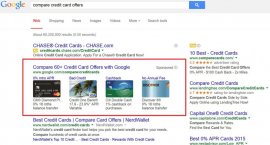 google comparision shopping for credit card offers